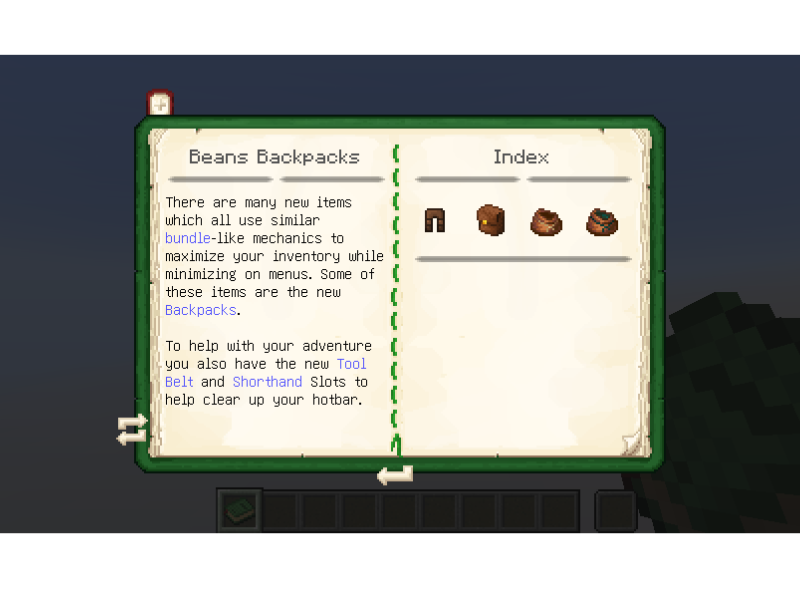 Minecraft Mod : Beans Backpacks Knowlogy 3