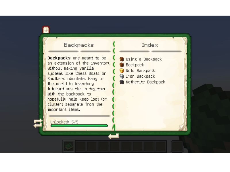 Minecraft Mod : Beans Backpacks Knowlogy 1