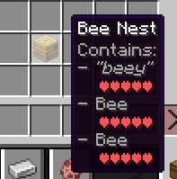 Minecraft Mod : Beehive Tooltip 1