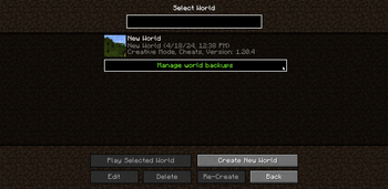 Minecraft Mod : Backup Manager 1