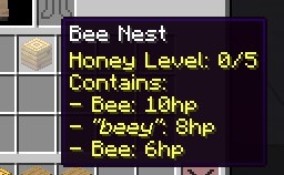 Minecraft Mod : Beehive Tooltip 2