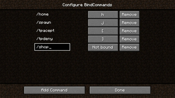 Minecraft Mod : BindCommands 2