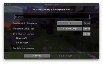 Minecraft Mod : Auto Complete 1