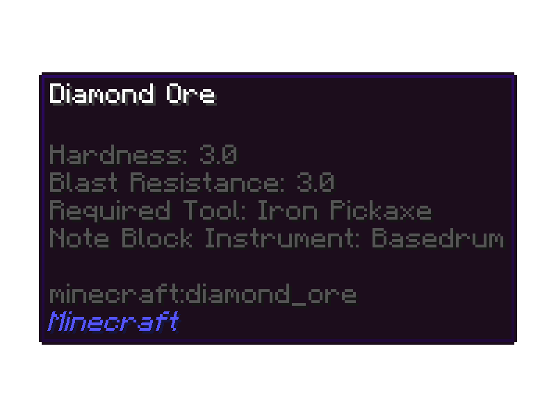 Minecraft Mod : Better Block Tooltip 1