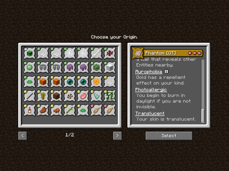 Minecraft Mod : Animals Only Origins 2